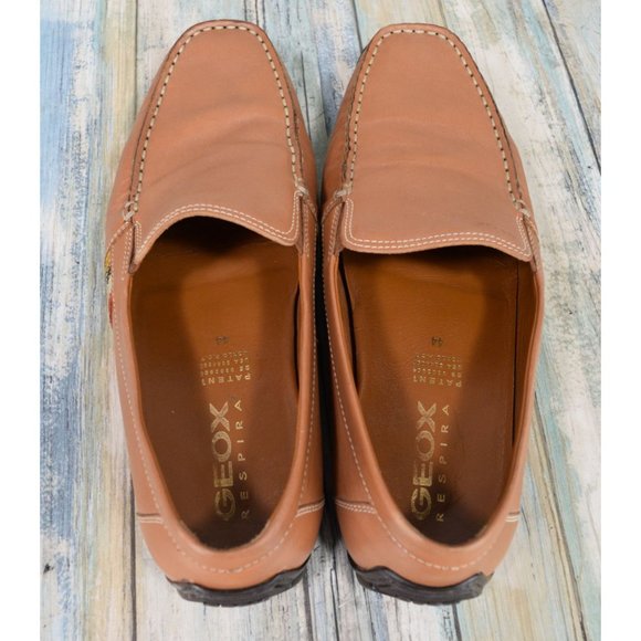 GEOX Men's Brown Leather Driving Moccasins Size 44 US 11 Slip On Shoes - Picture 6 of 10